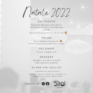 menù natale da sapì 2022